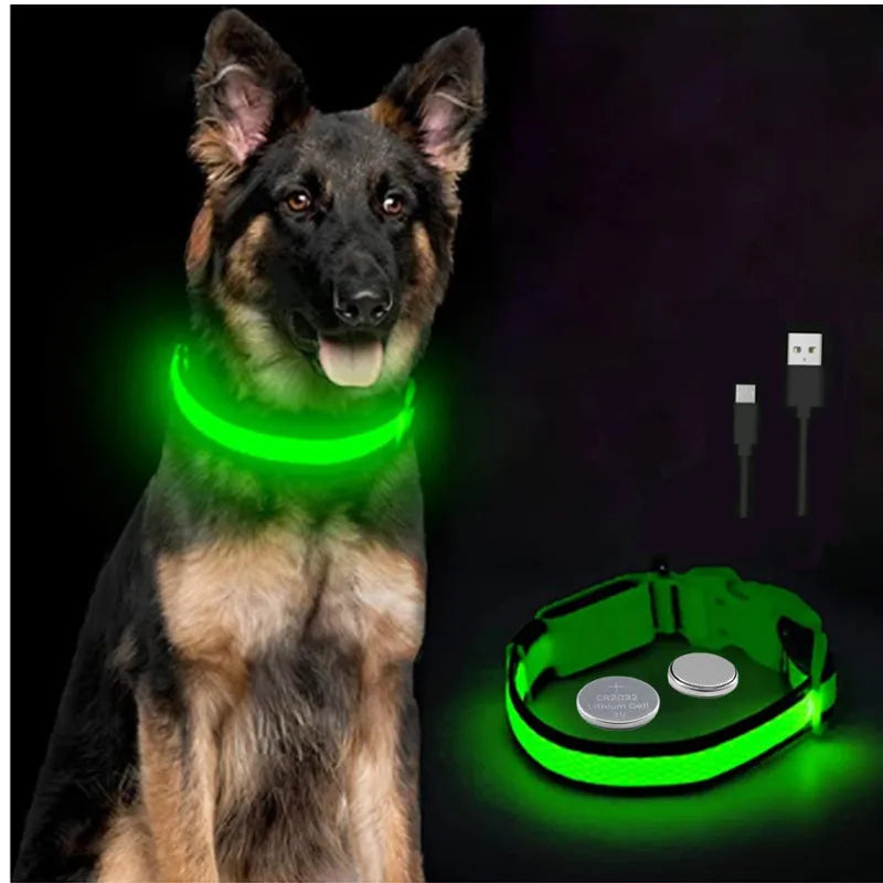 USB Rechargeable LED Dog Collar with Adjustable Anti-Lost Feature - Smarsty