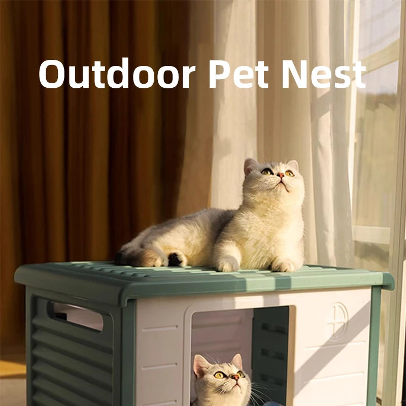Rainproof Cat House for Outdoor Comfort and Shelter - Smarsty