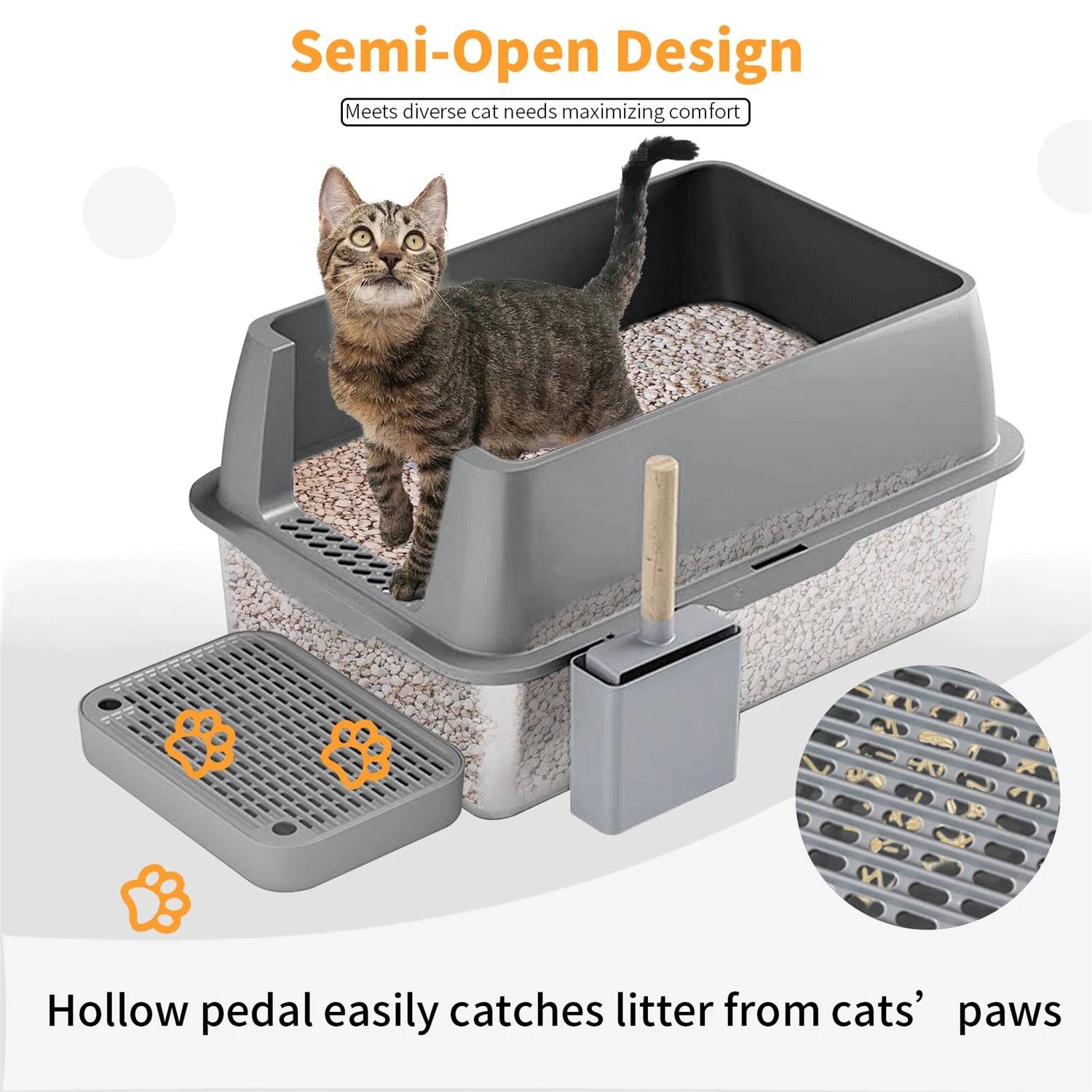 Extra Large Enclosed Stainless Steel Cat Litter Box - Smarsty