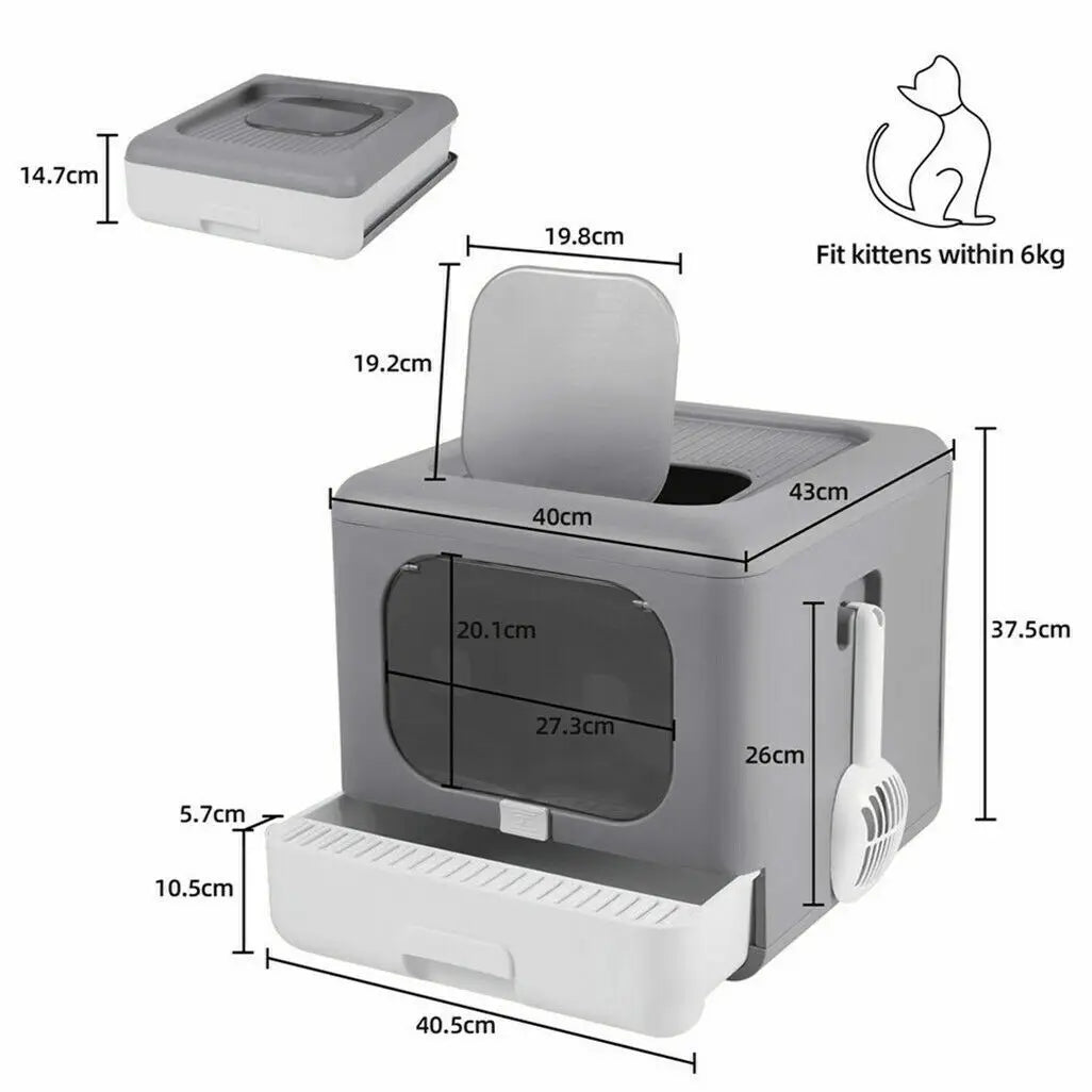 Enclosed Cat Litter Box with Sifting Tray - Smarsty