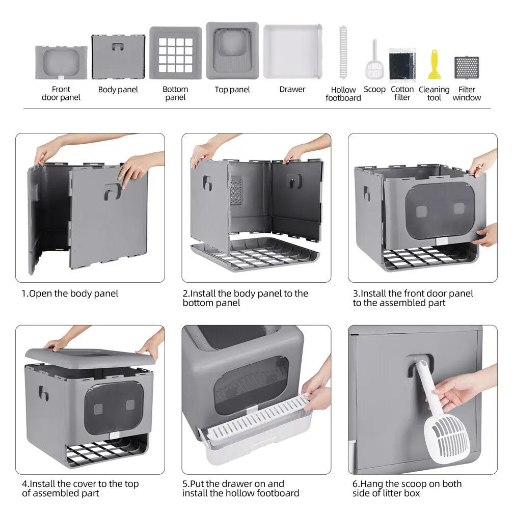 Enclosed Cat Litter Box with Sifting Tray - Smarsty