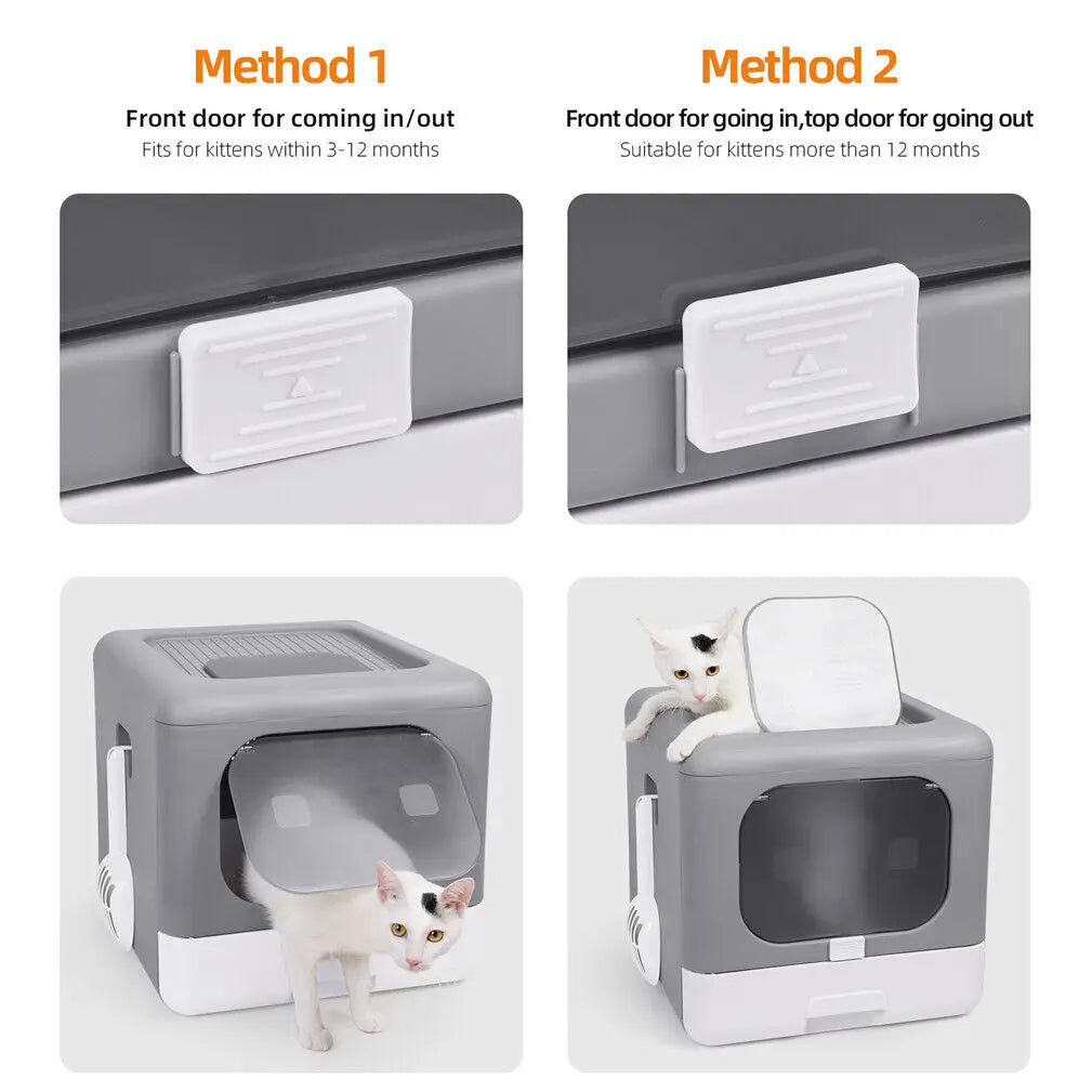 Enclosed Cat Litter Box with Sifting Tray - Smarsty