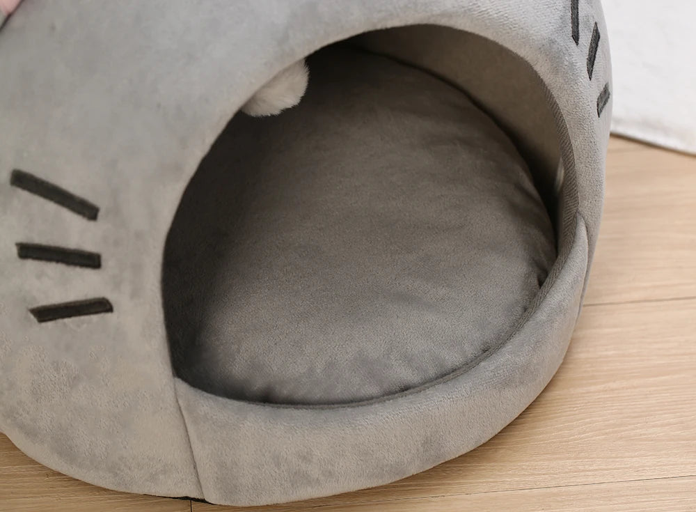 Cozy Cotton Cat Bed Warm Sleeping Cave - Smarsty