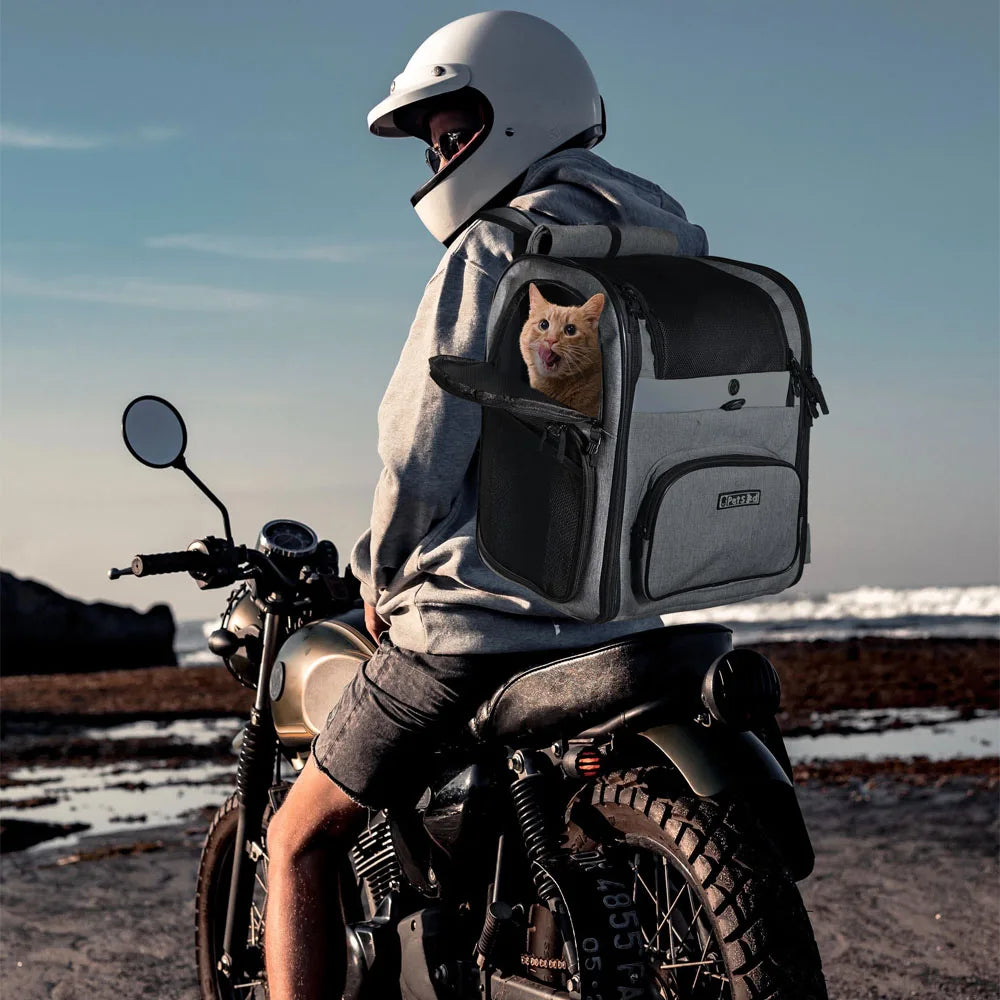 Breathable Dog Carrier Backpack with Double Doors - Smarsty