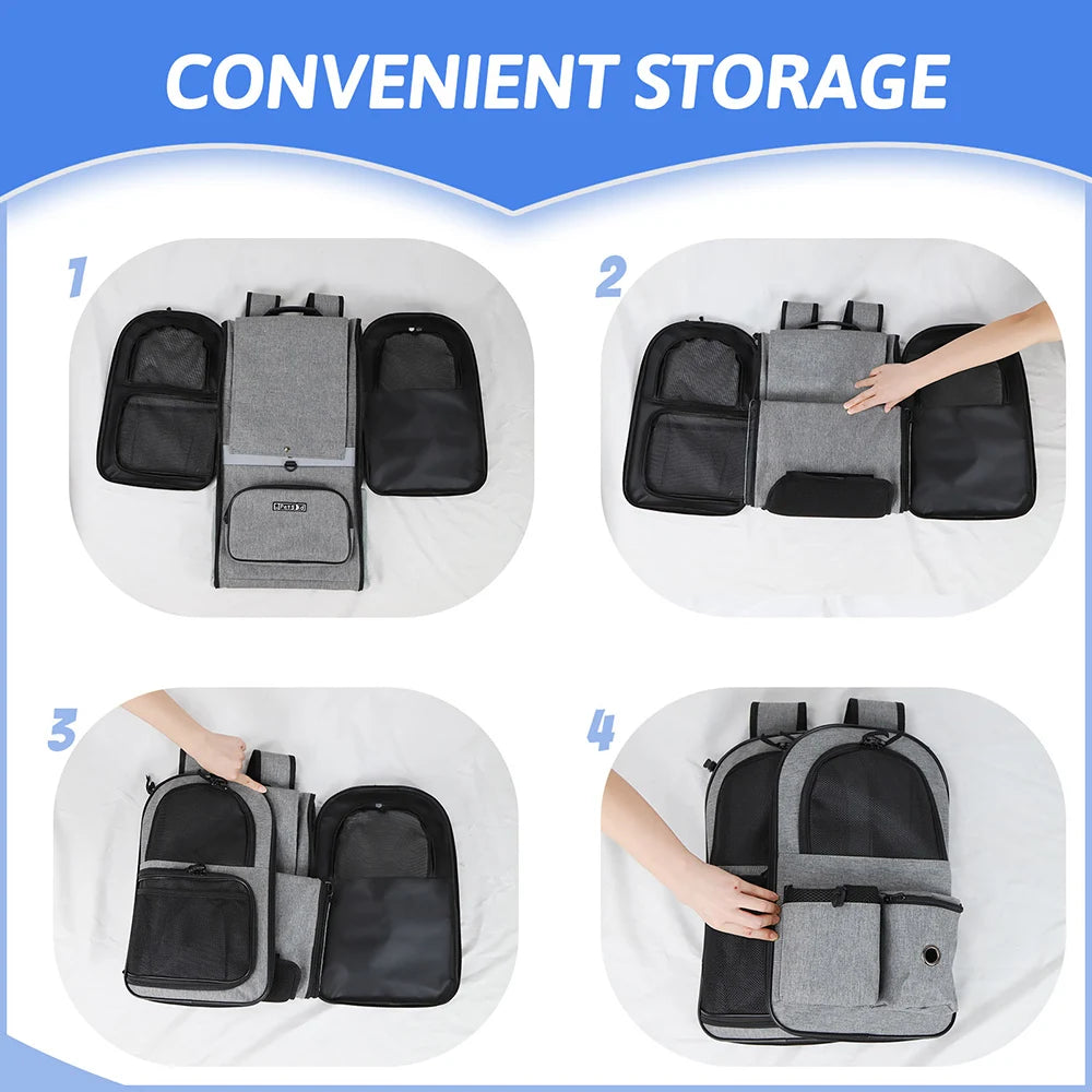 Breathable Dog Carrier Backpack with Double Doors - Smarsty