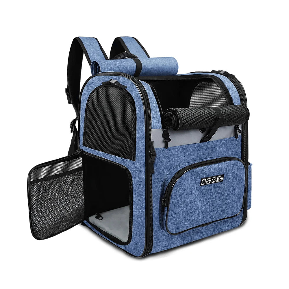 Breathable Dog Carrier Backpack with Double Doors - Smarsty