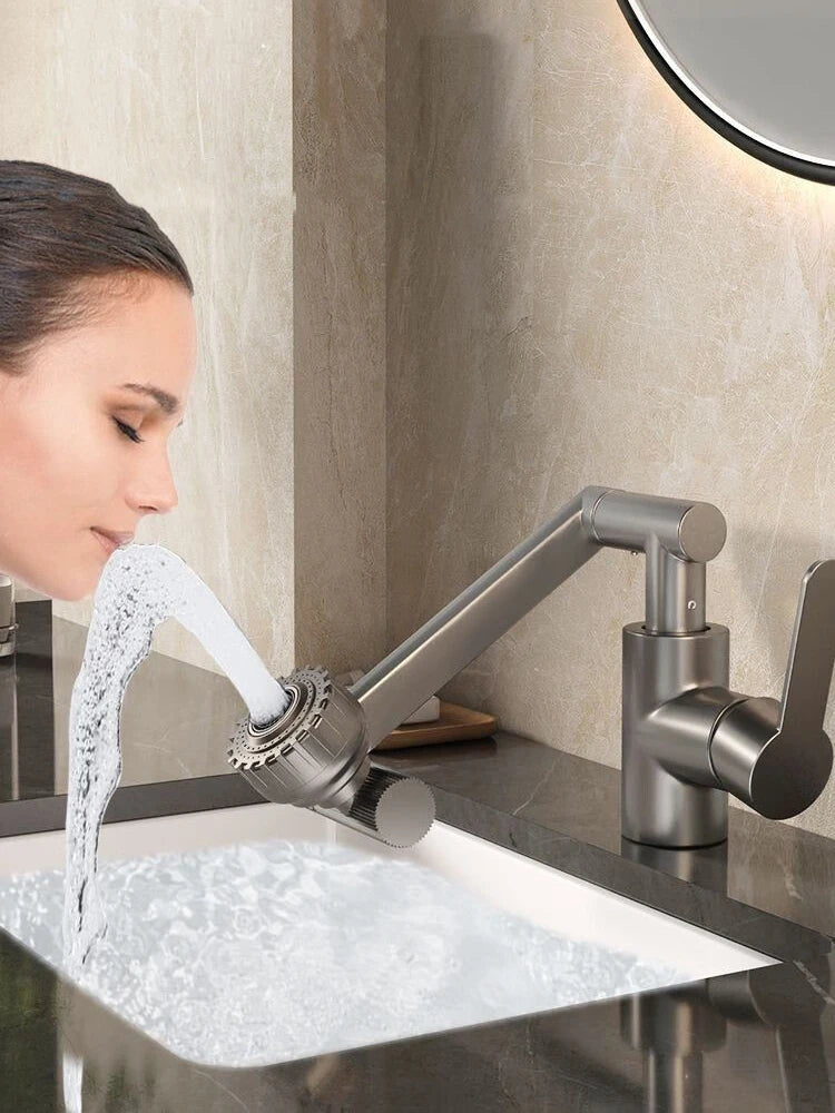 Swivel Bathroom Sink Faucet with Hot and Cold Water - Smarsty