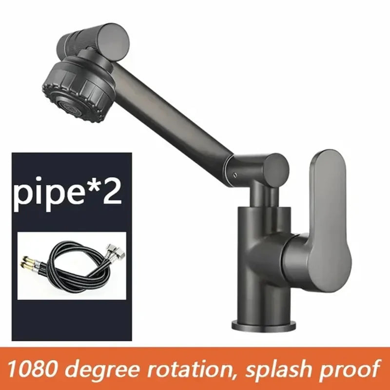 Swivel Bathroom Sink Faucet with Hot and Cold Water - Smarsty