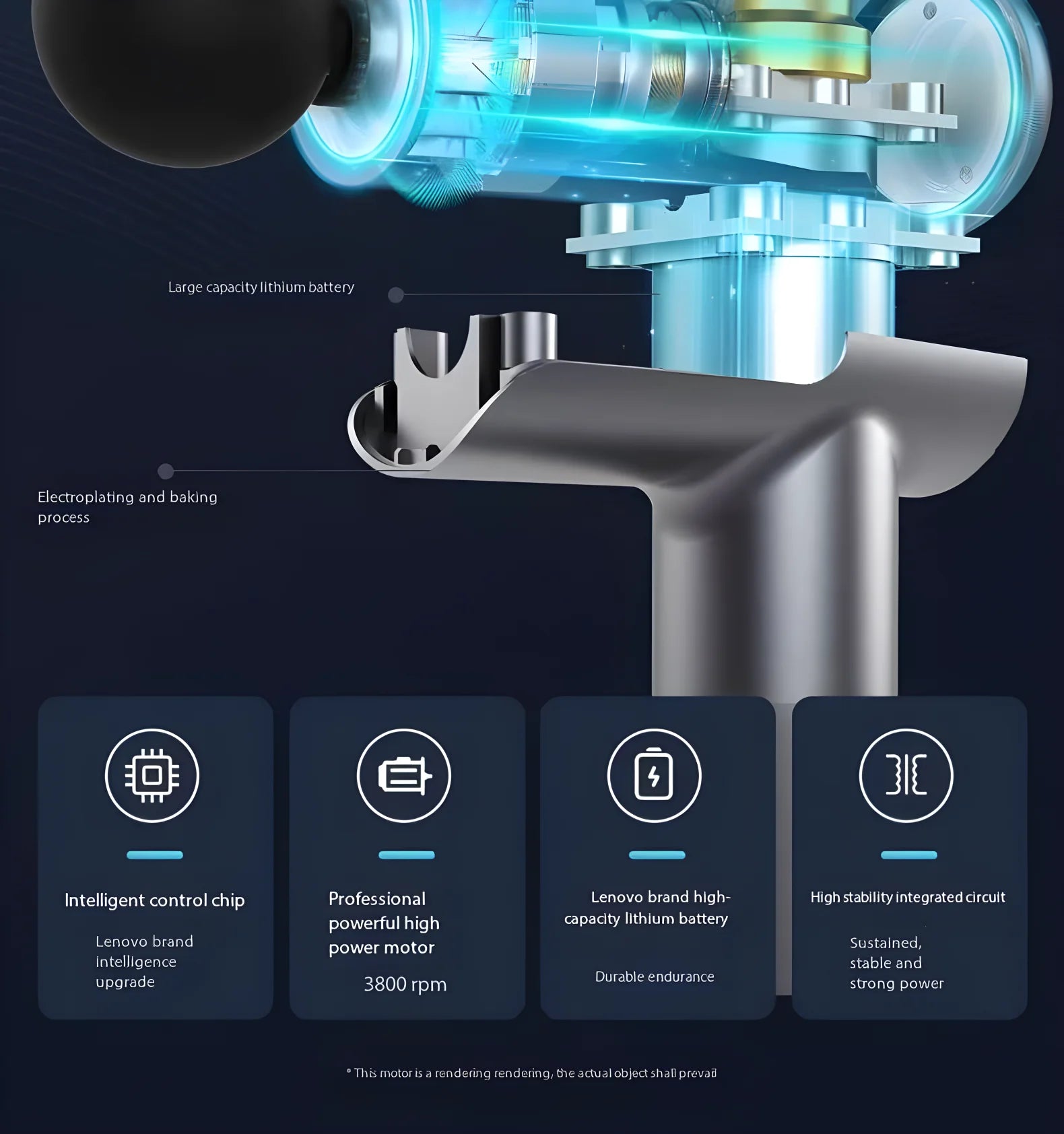 Lenovo Massage Gun for Deep Muscle Relief and Relaxation - Smarsty