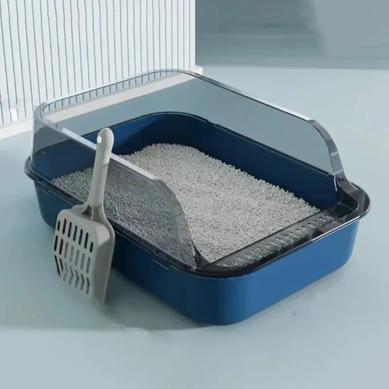 Semi-Enclosed Cat Litter Box with High Sides - Smarsty