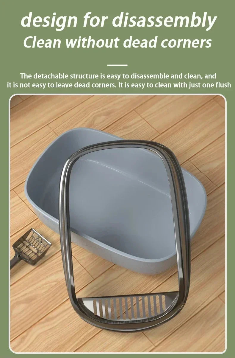 Semi-Enclosed Cat Litter Box with High Sides - Smarsty