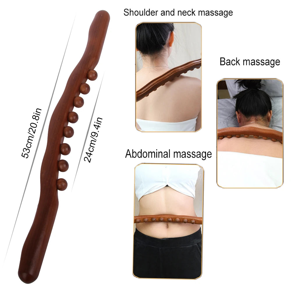 Beech Wood Back Massage Rolling Pin for Pain Relief - Smarsty