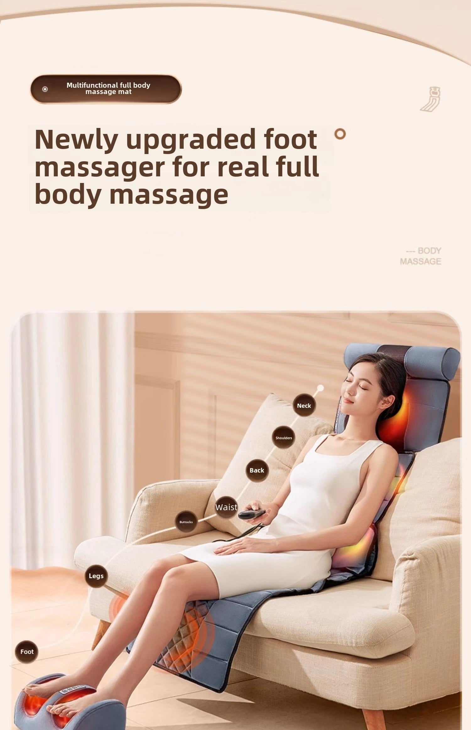 Full Body Massage Pad with 10 Zone Vibration Relief - Smarsty