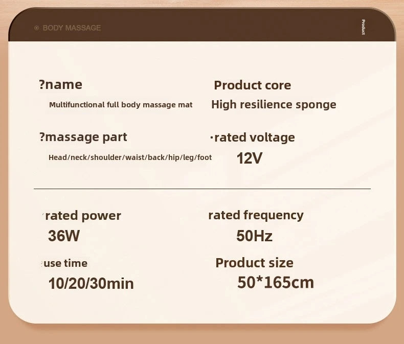 Full Body Massage Pad with 10 Zone Vibration Relief - Smarsty