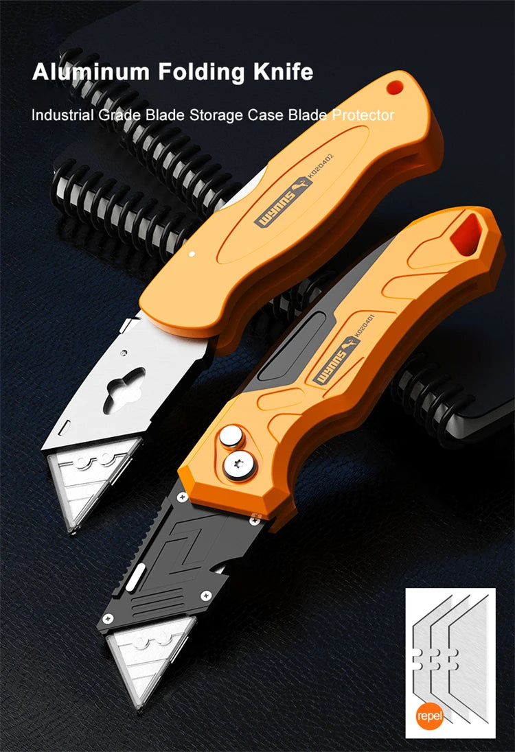 WYNNS Heavy Duty Folding Utility Knife with Quick Change Blades - Smarsty