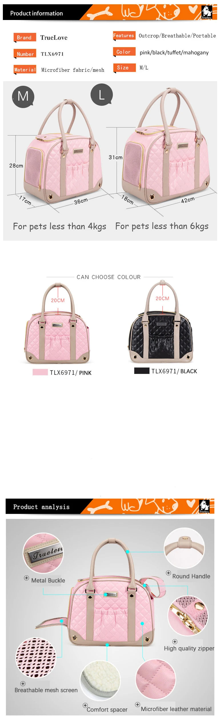 Breathable Pet Carrier Handbag for Small Dogs and Cats - Smarsty
