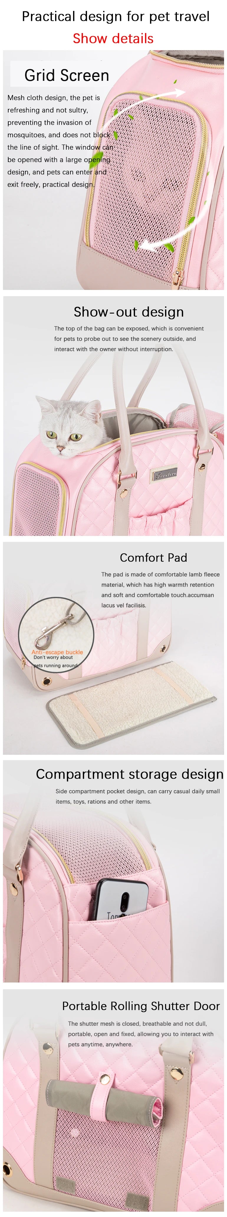 Breathable Pet Carrier Handbag for Small Dogs and Cats - Smarsty