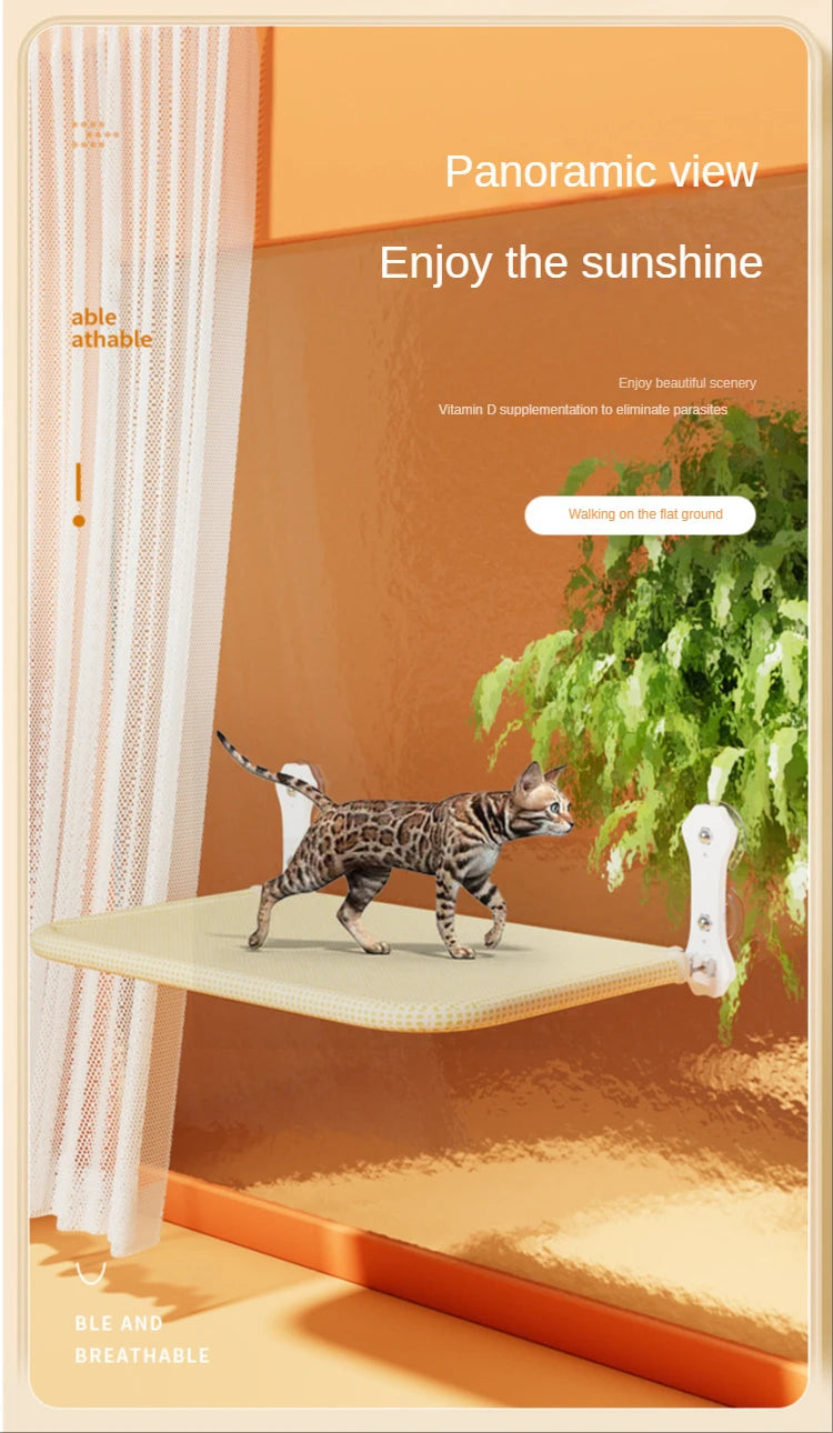 Foldable Suction Cup Cat Hammock For Window Relaxation - Smarsty