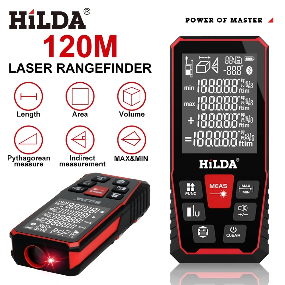 HILDA Laser Rangefinder Precision Measuring Tool 50M 100M 120M - Smarsty