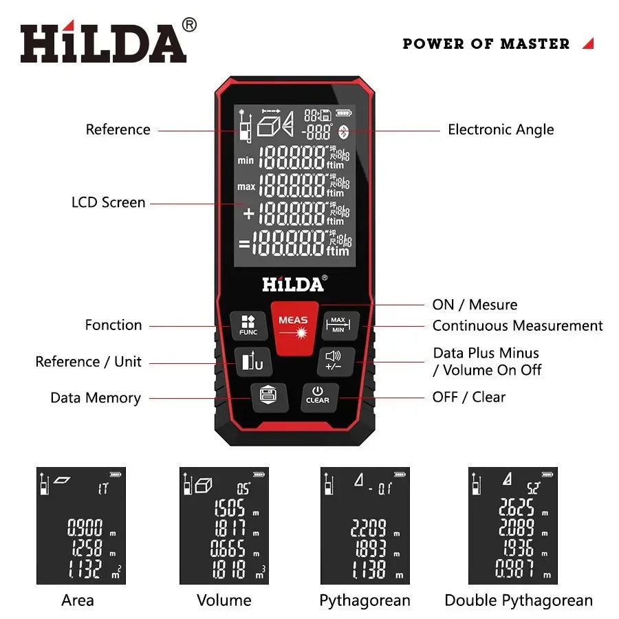 HILDA Laser Rangefinder Precision Measuring Tool 50M 100M 120M - Smarsty