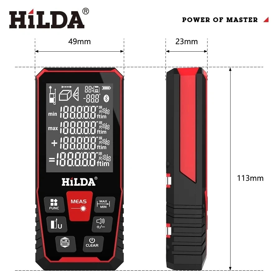 HILDA Laser Rangefinder Precision Measuring Tool 50M 100M 120M - Smarsty