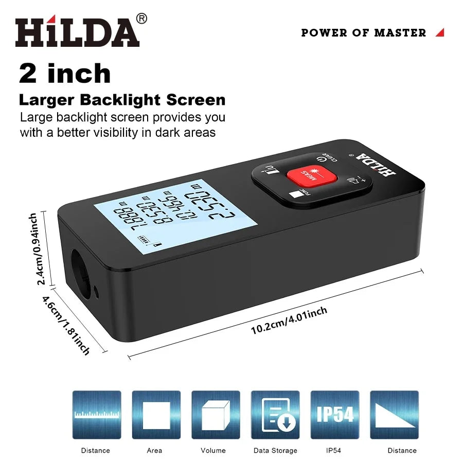HILDA Laser Rangefinder Precision Measuring Tool 50M 100M 120M - Smarsty