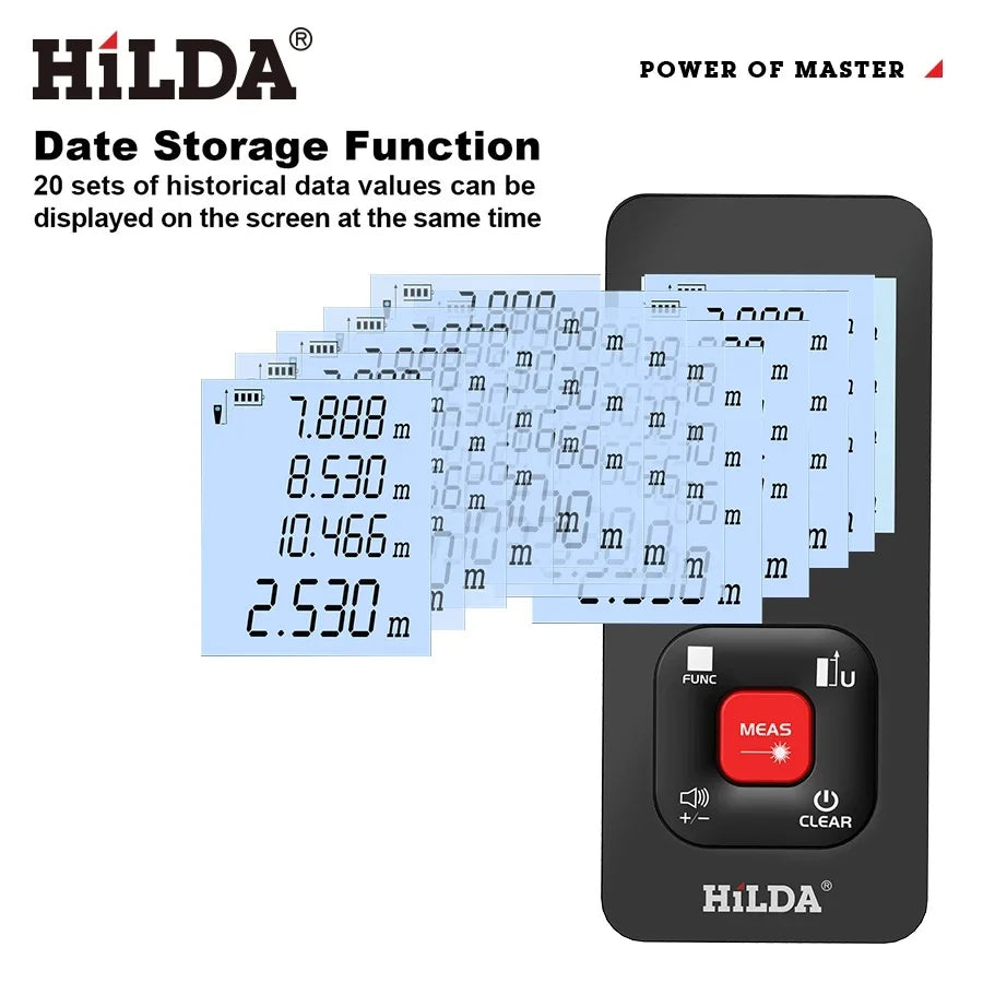 HILDA Laser Rangefinder Precision Measuring Tool 50M 100M 120M - Smarsty