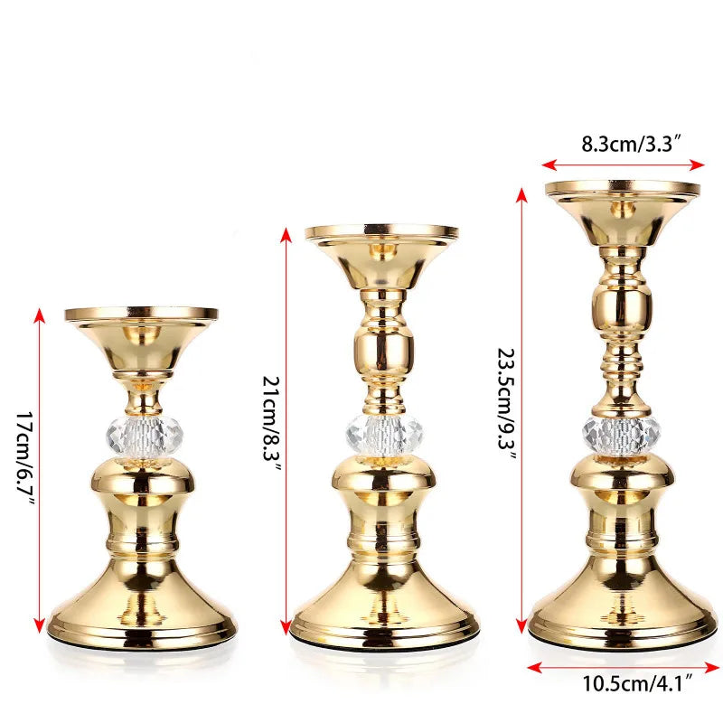 Elegant Gold Metal Pillar Candle Holders for Home Decor - Smarsty