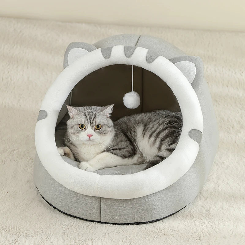 Cozy Cotton Cat Bed Warm Sleeping Cave - Smarsty