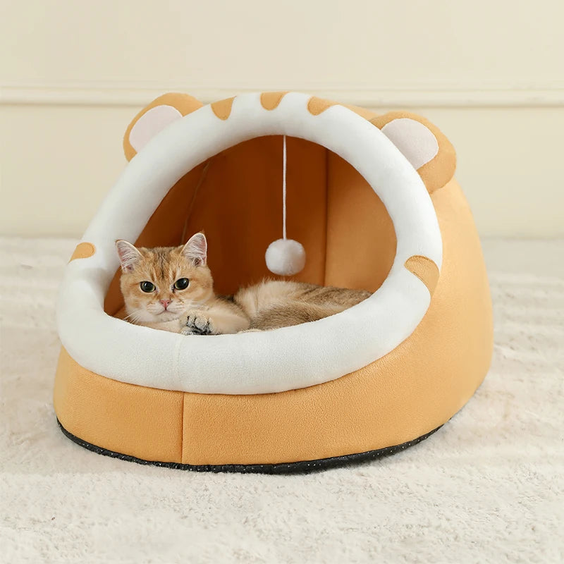 Cozy Cotton Cat Bed Warm Sleeping Cave - Smarsty