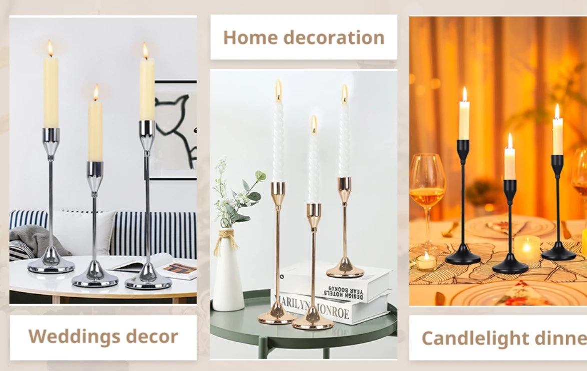 European Style Metal Candle Holders Set for Home Decor - Smarsty