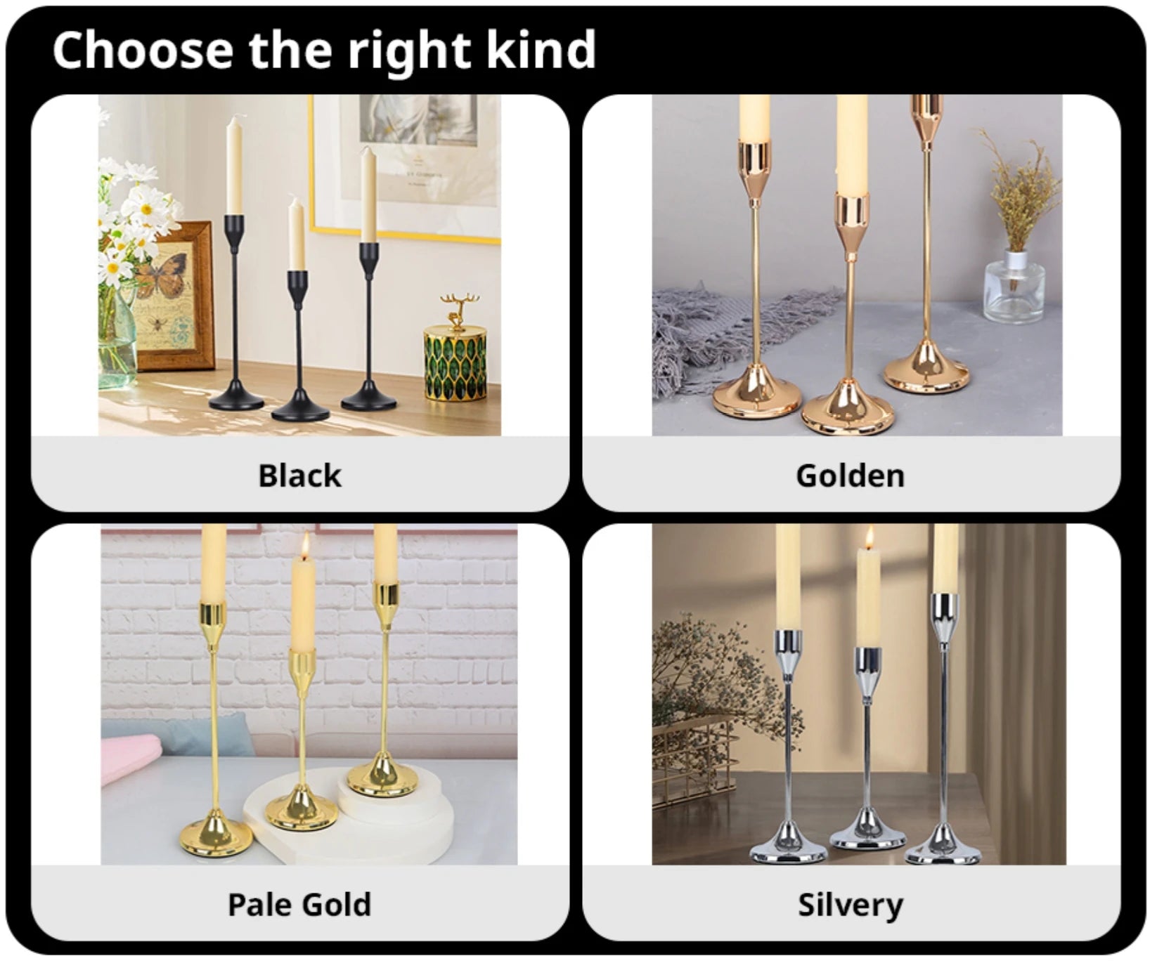 European Style Metal Candle Holders Set for Home Decor - Smarsty