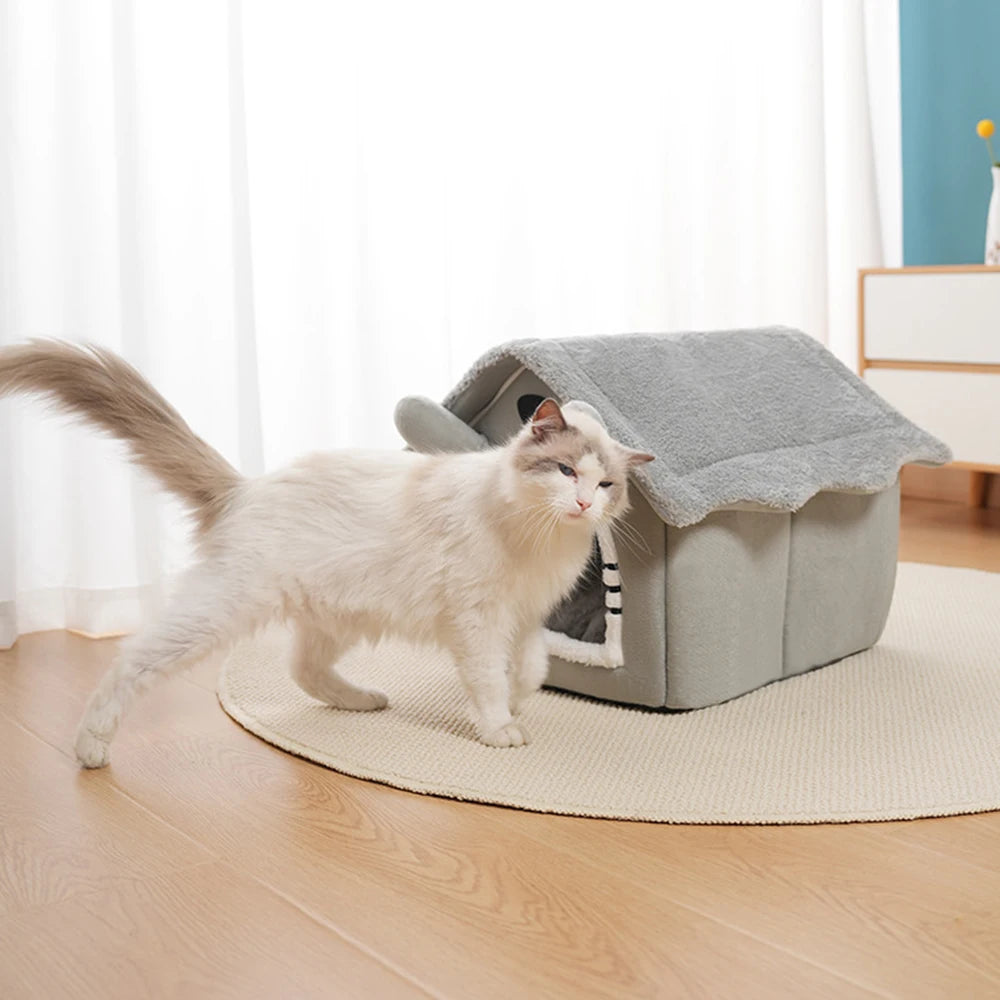 Detachable Gray Cat House for All Seasons - Smarsty