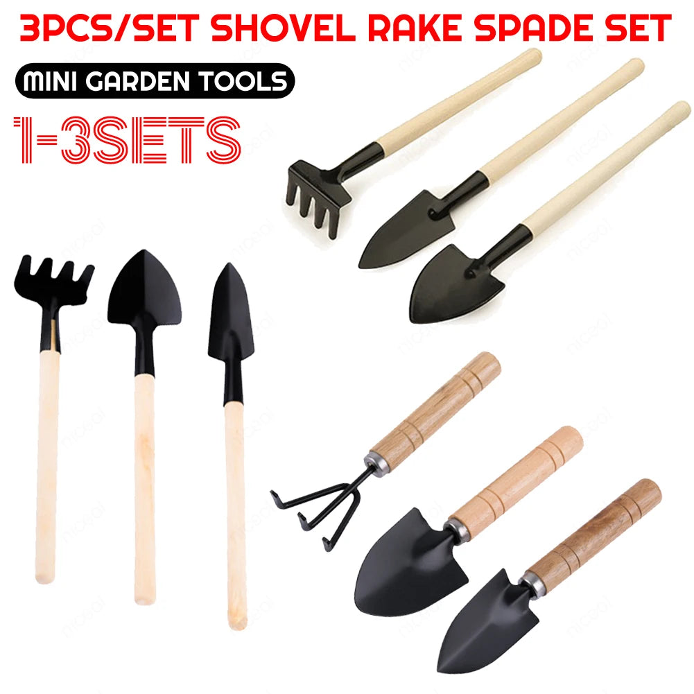 Mini Garden Tools Set for Kids with Wooden Handles - Smarsty