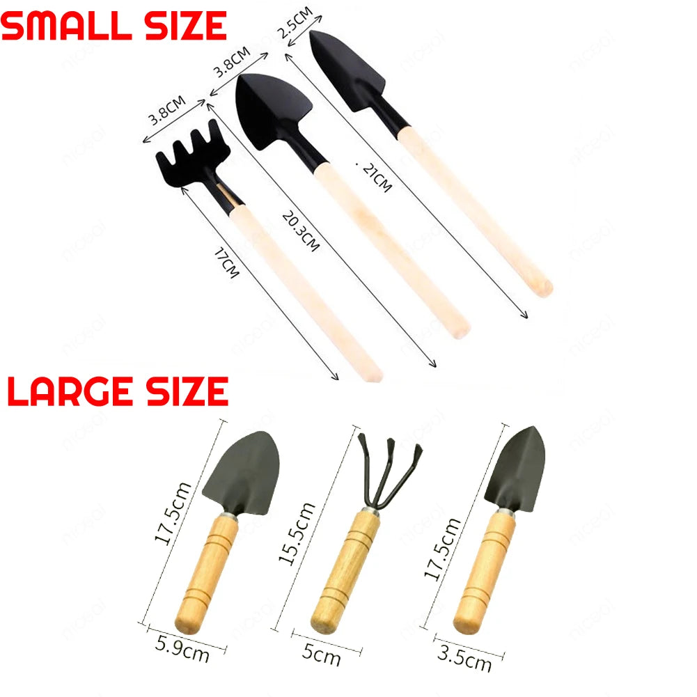 Mini Garden Tools Set for Kids with Wooden Handles - Smarsty