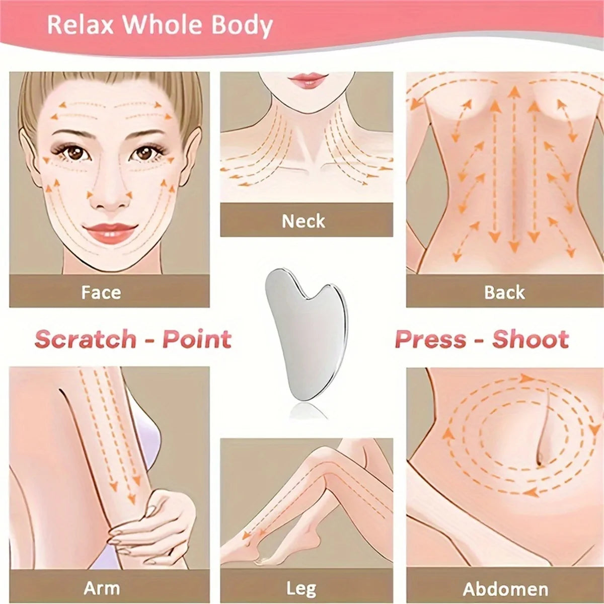 Stainless Steel Gua Sha Board for Radiant Skin - Smarsty