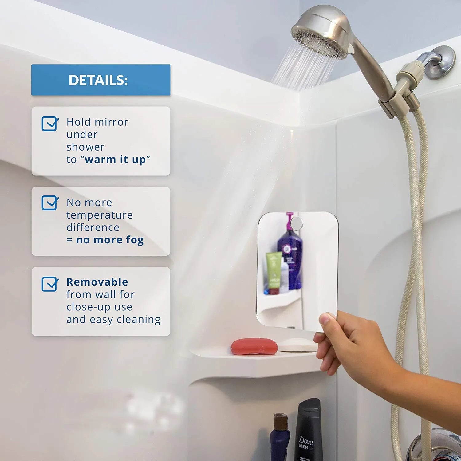 Portable Acrylic Makeup Mirror for Travel and Shower - Smarsty