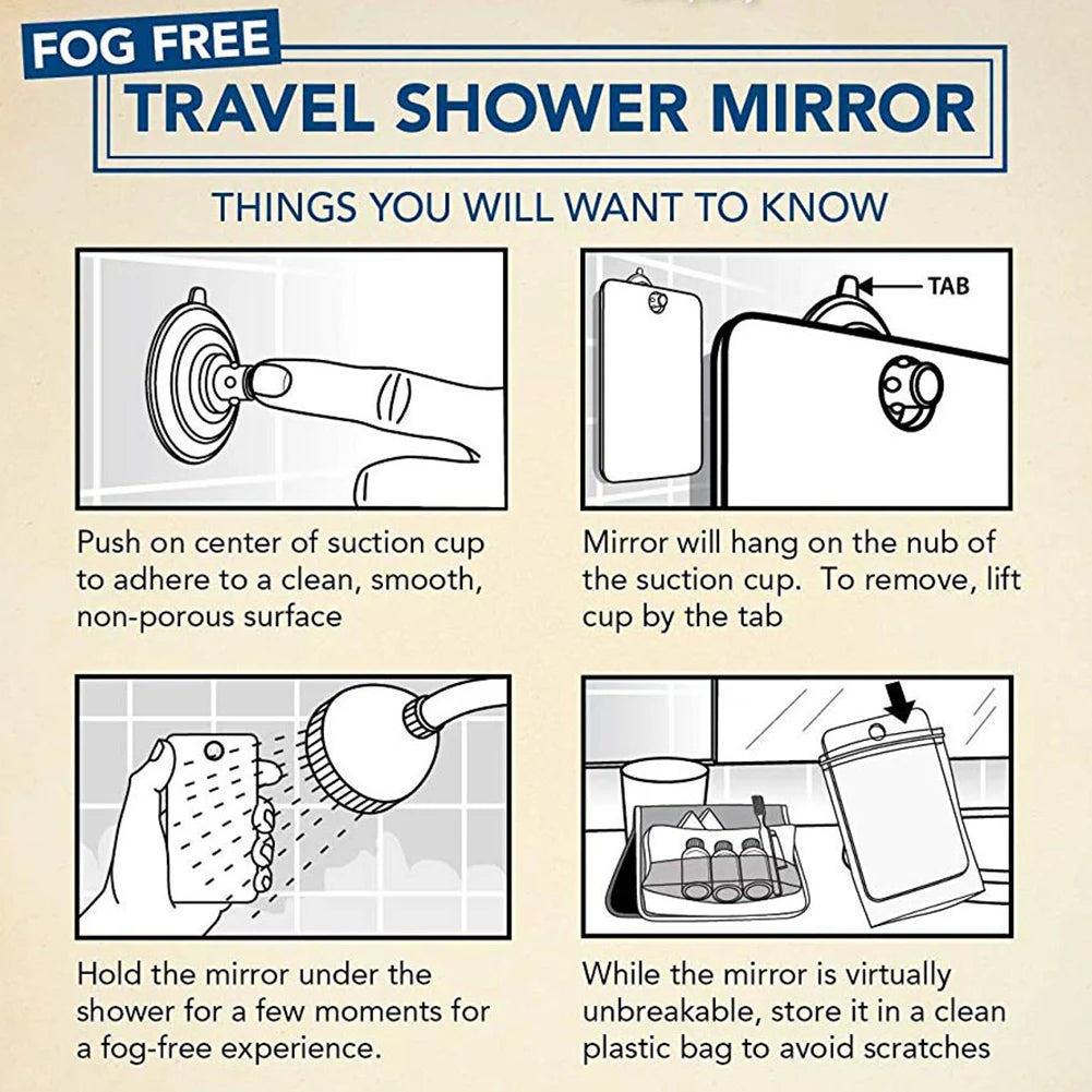 Portable Acrylic Makeup Mirror for Travel and Shower - Smarsty