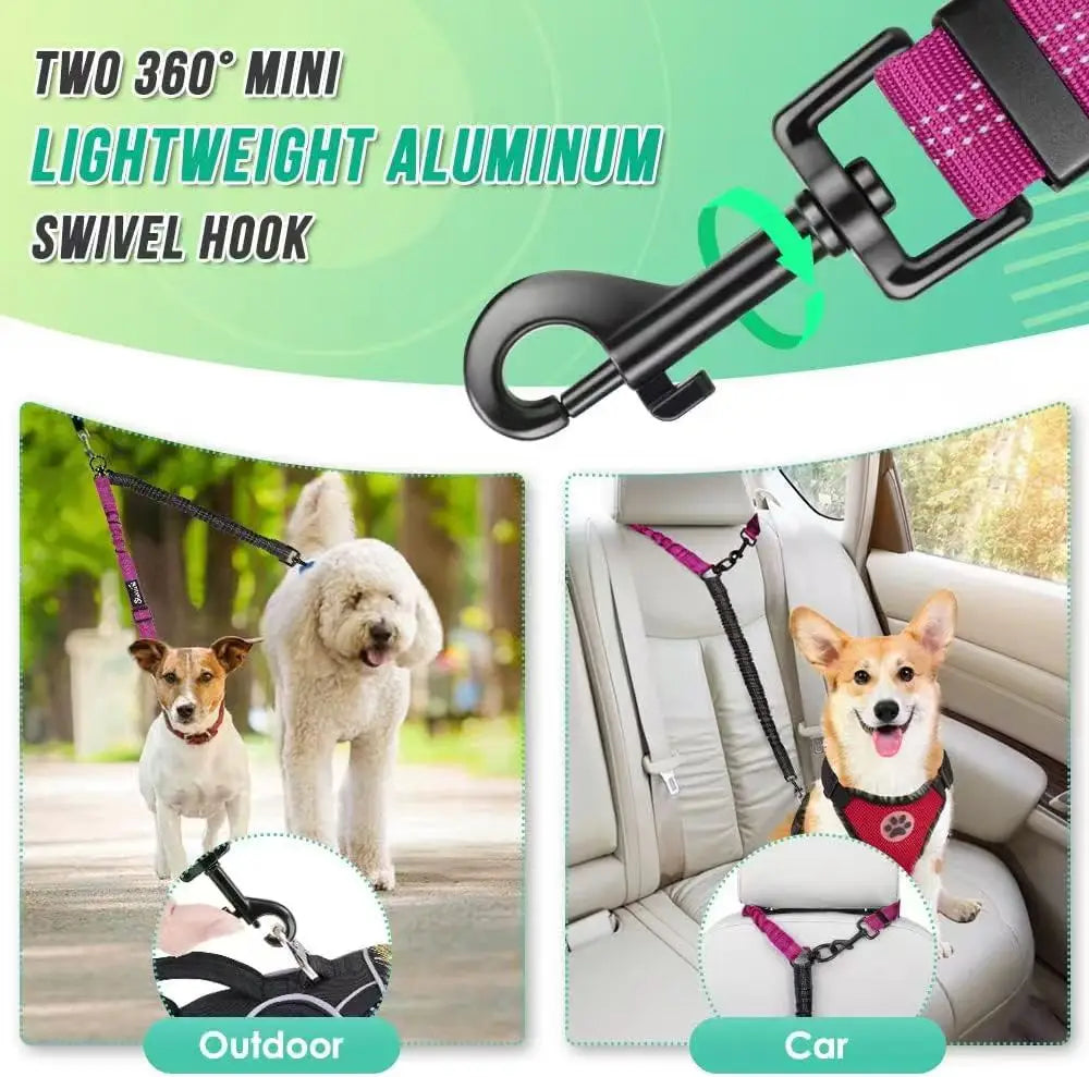 Dual Dog Leash Attachment with Shock Absorbing Bungee - Smarsty