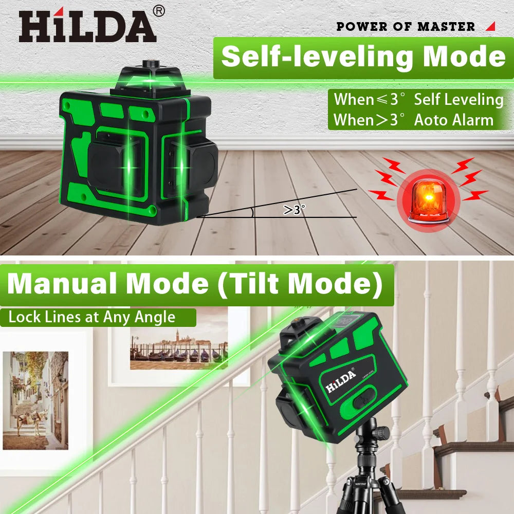 HILDA 16 Lines Green Beam Laser Level with High Precision - Smarsty
