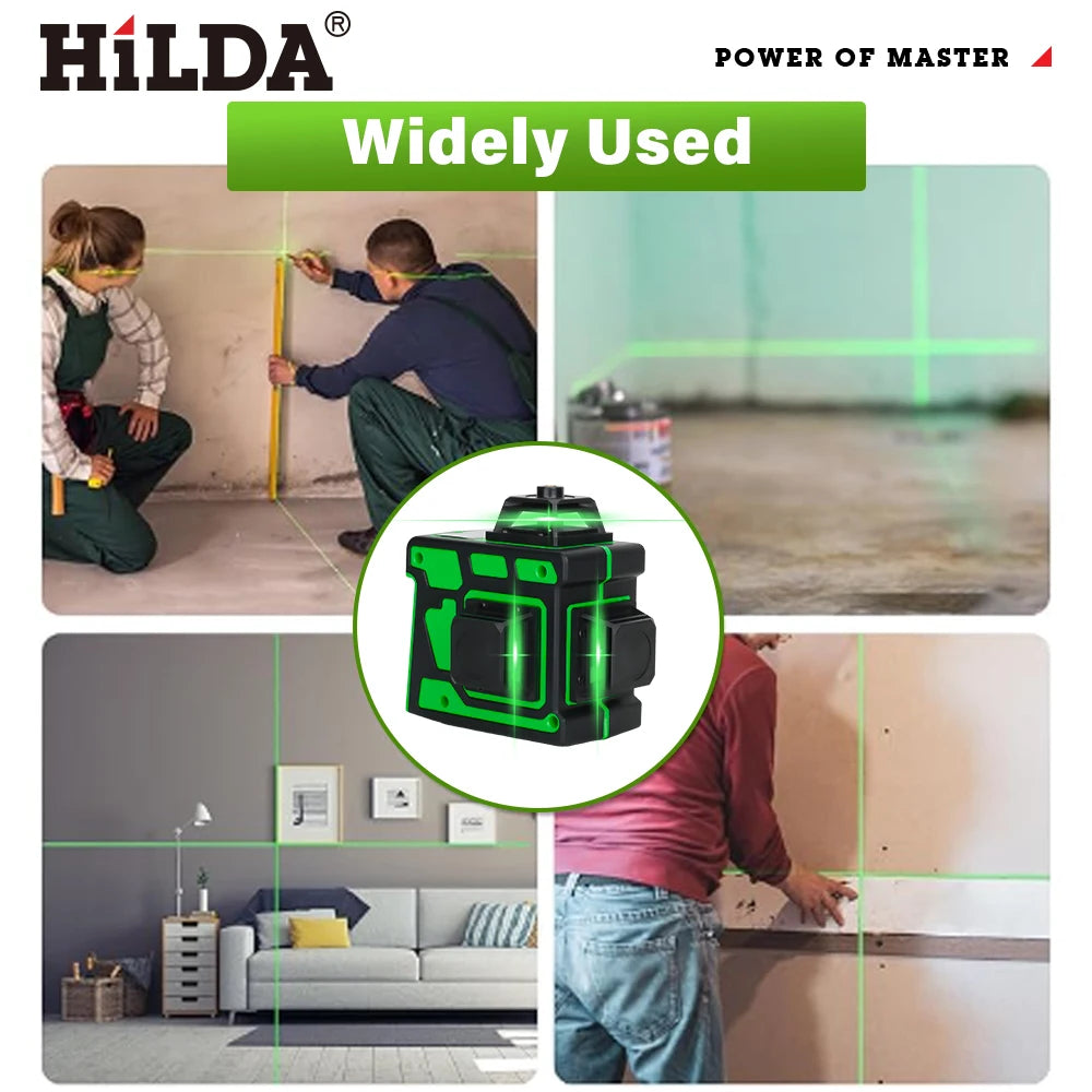 HILDA 16 Lines Green Beam Laser Level with High Precision - Smarsty