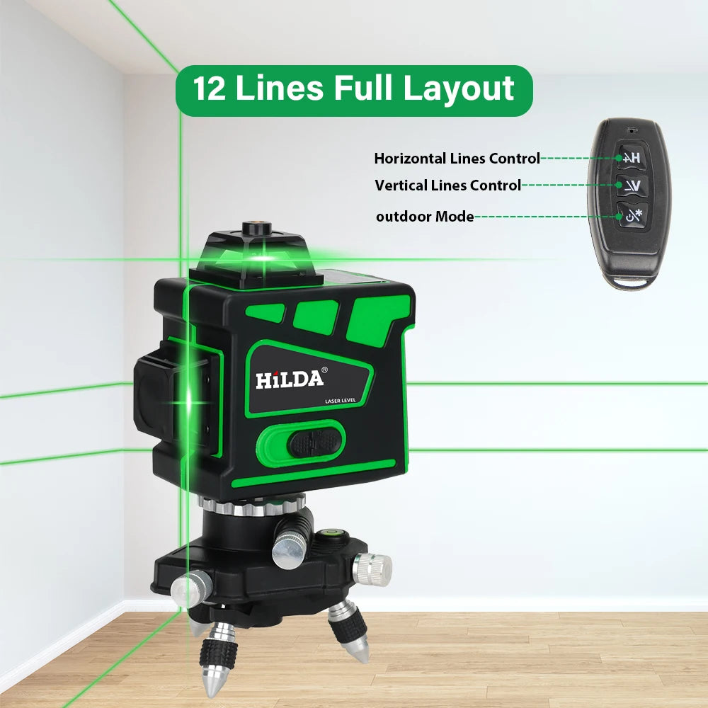 HILDA 16 Lines Green Beam Laser Level with High Precision - Smarsty