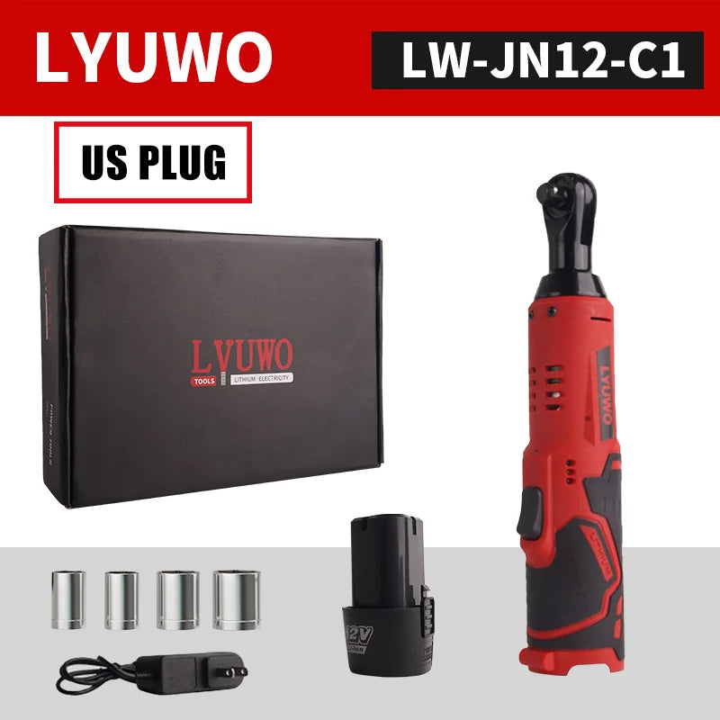 LYUWO 12V Cordless Right Angle Wrench With 4 Sockets - Smarsty