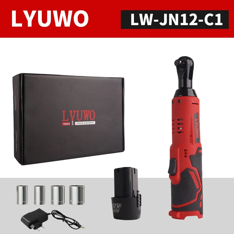 LYUWO 12V Cordless Right Angle Wrench With 4 Sockets - Smarsty