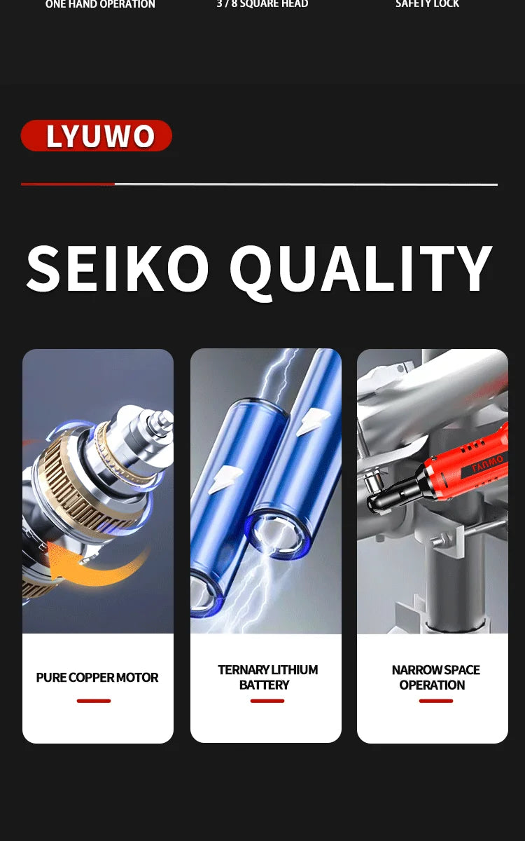 Lyuwo 3/8 Inch Rechargeable Electric Ratchet Set - Smarsty