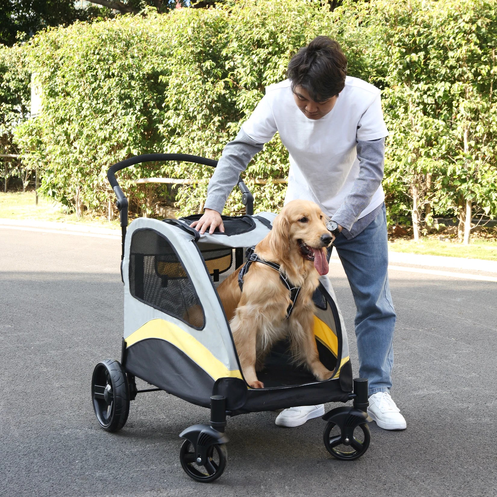 Large Dog Stroller Foldable Pet Jogger Wagon - Smarsty