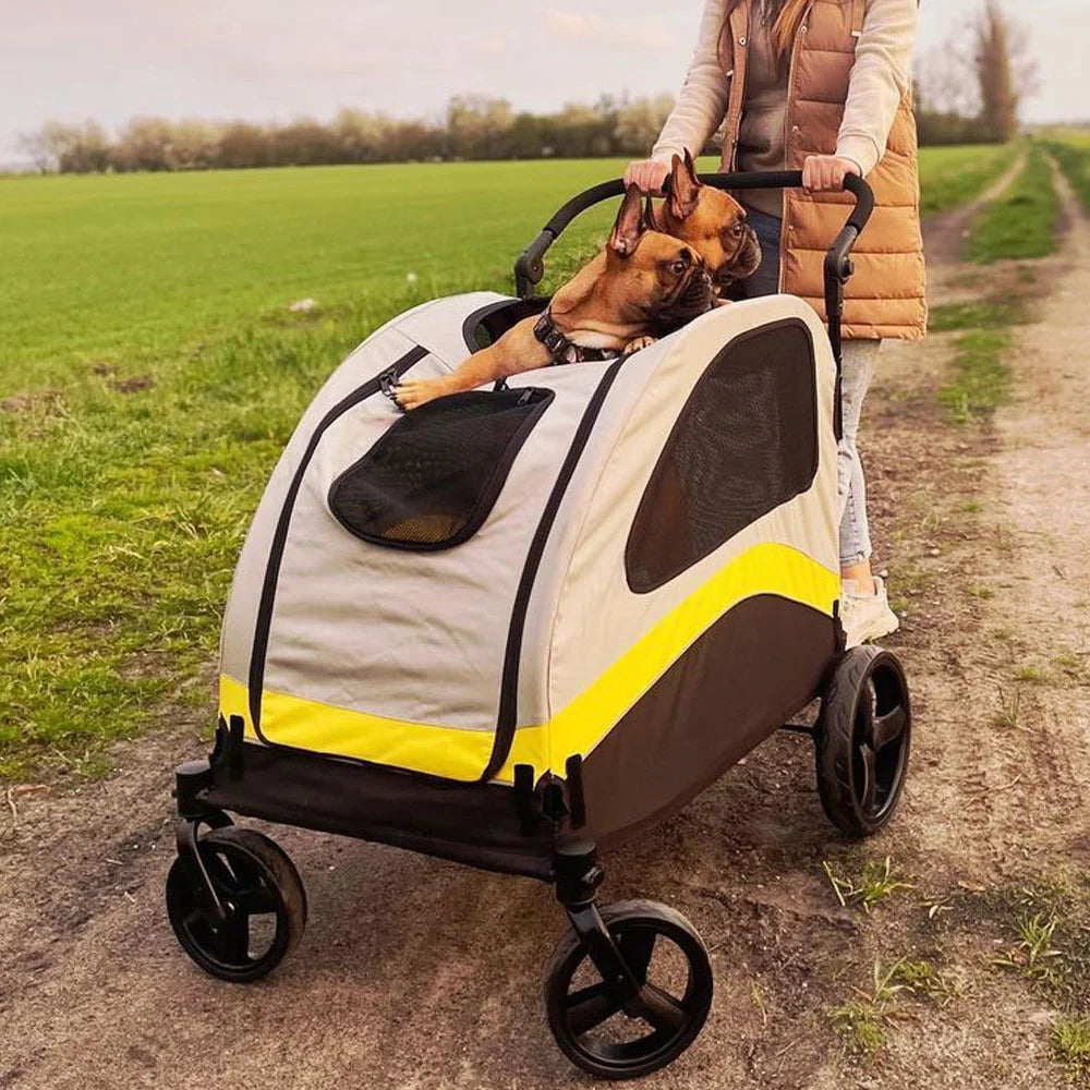 Premium Dog Stroller Foldable Travel Cart for All Breeds - Smarsty