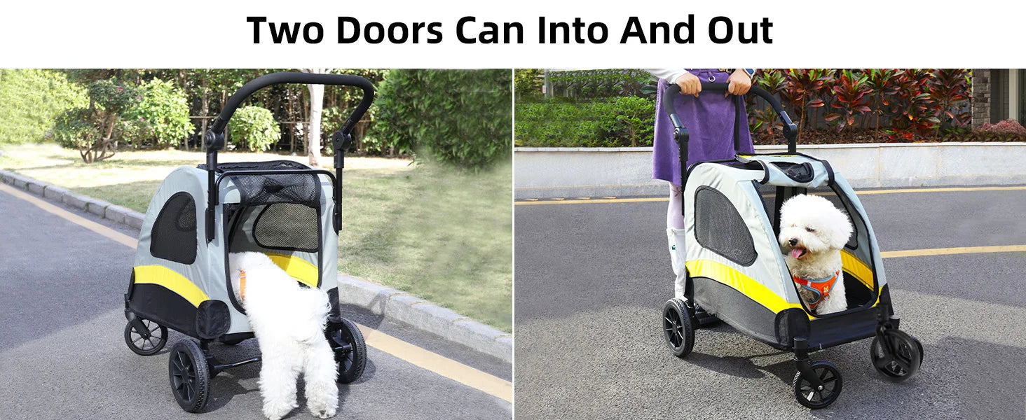 Premium Dog Stroller Foldable Travel Cart for All Breeds - Smarsty