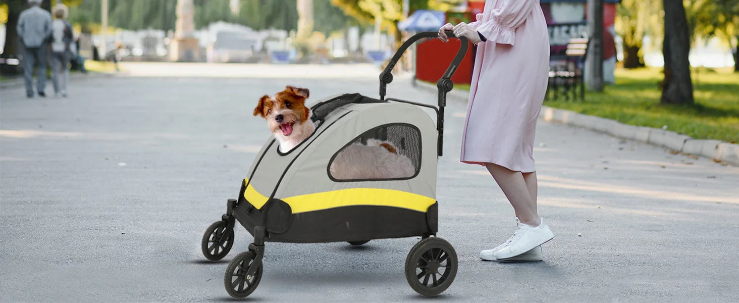 Premium Dog Stroller Foldable Travel Cart for All Breeds - Smarsty