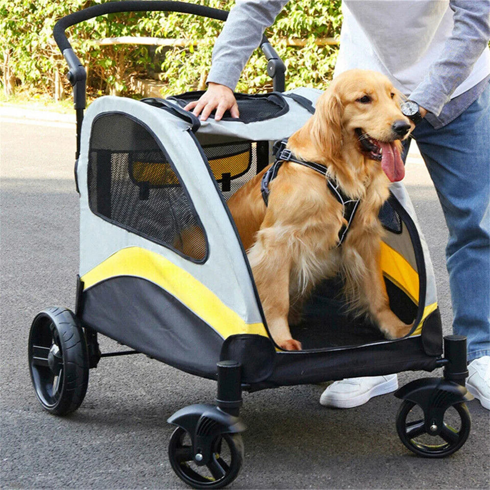 Premium Dog Stroller Foldable Travel Cart for All Breeds - Smarsty